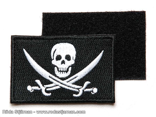 Pirat kardborre Jolly Rogers patch