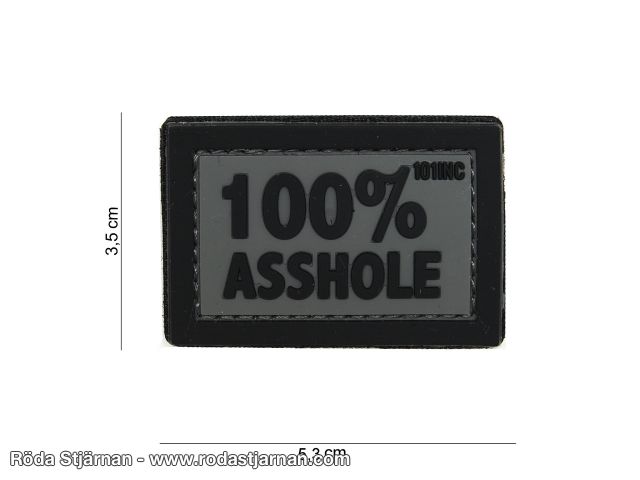 PVC 3D 100% Asshole Svart patch