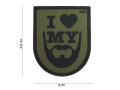 PVC 3D I Love My Beard Grön patch