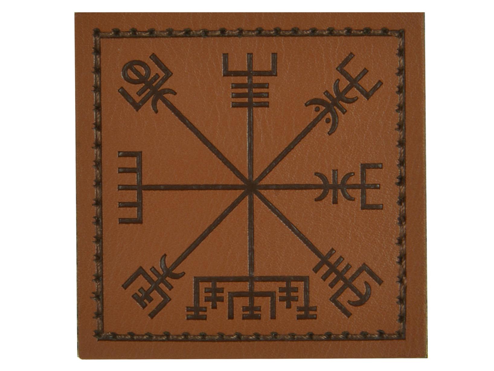 Runsköld Vegvisir Läder patch