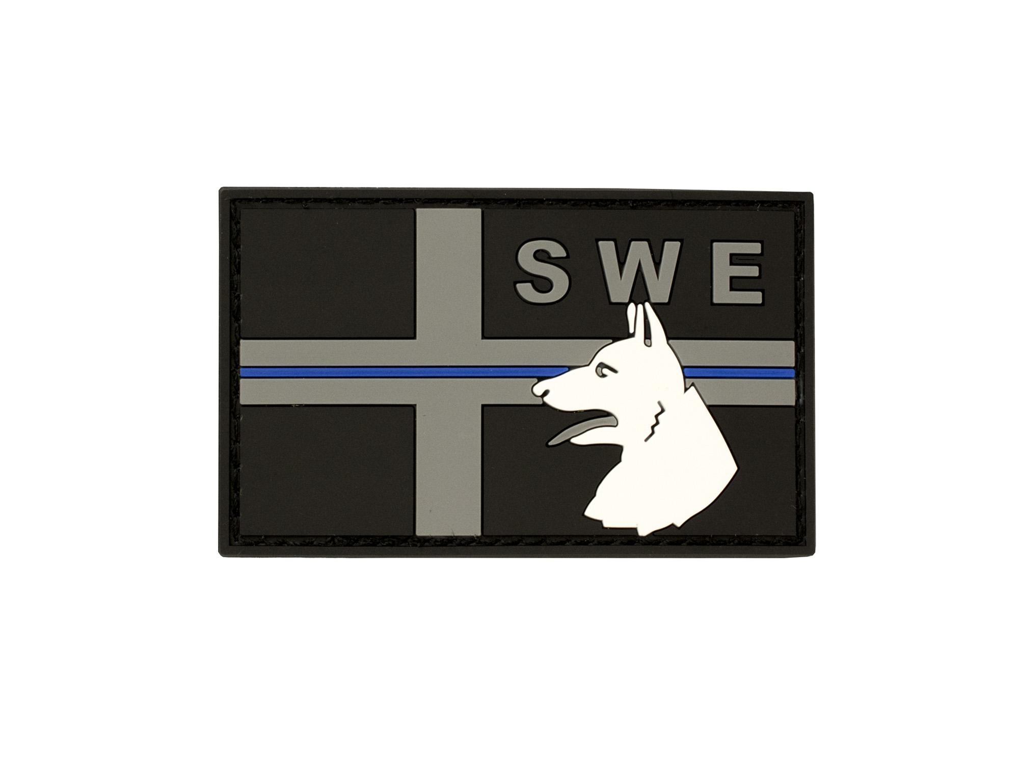 Product Image for SWE PVC Flagga Thin blue line K9 Black Ops patch