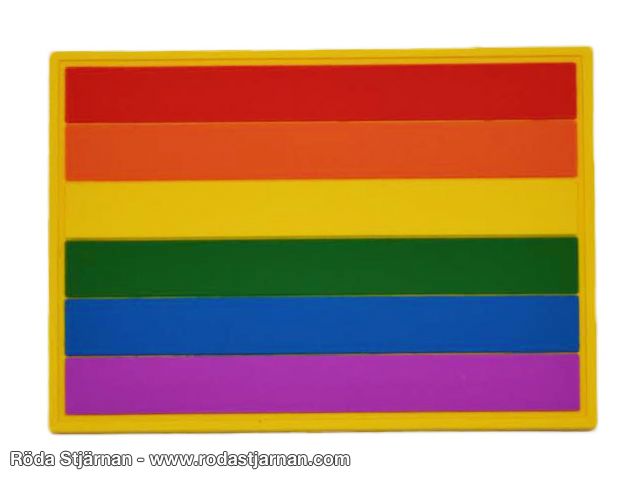 Pride Rainbow Flagga kardborre PVC