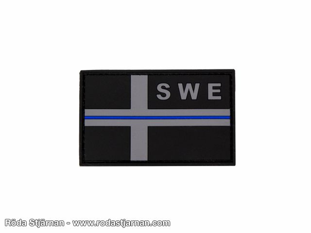 SWE PVC Flagga Thin blue line Swat