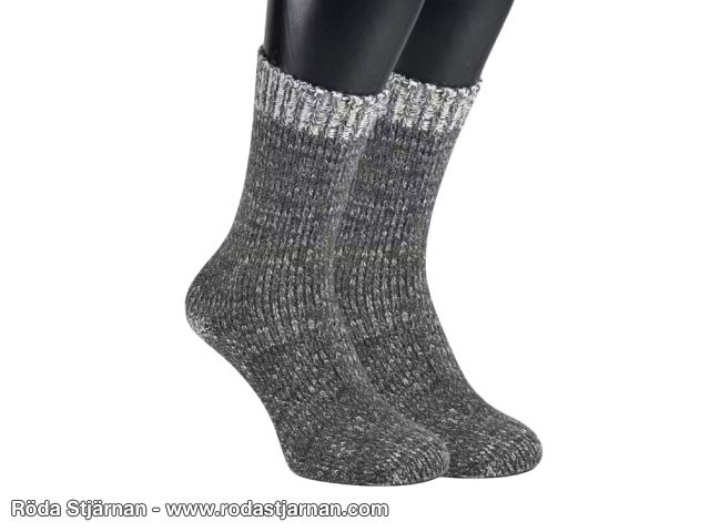 Zokks Kraftig polarsocka med alpackaull antracitgrå strumpor