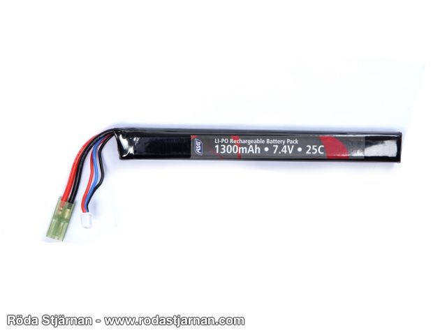 ASG LiPo 7.4V 1300 mAh 25C AK Stick Type