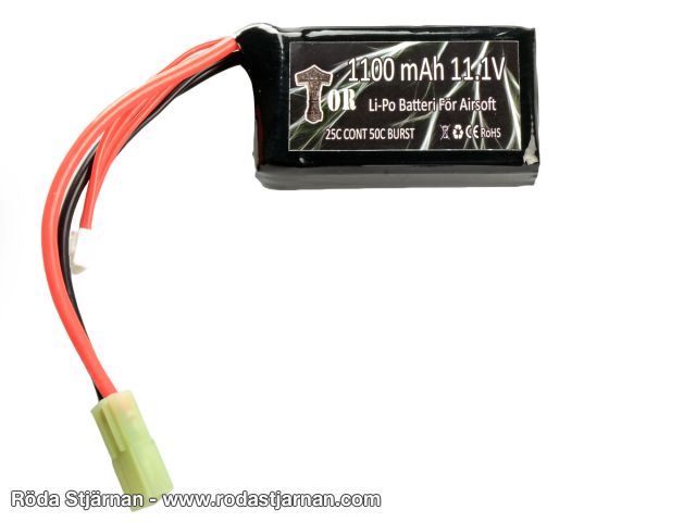 TOR LiPo 11.1V 1100mAh 25/50C PEQ