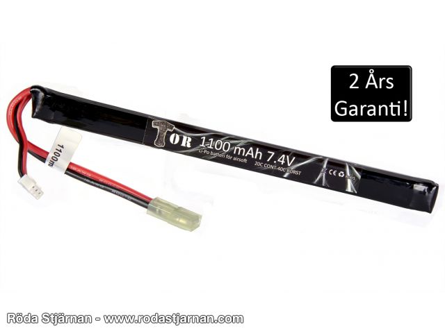 TOR LiPo 7.4V 1100 mAh 20/40C AK Stick Type