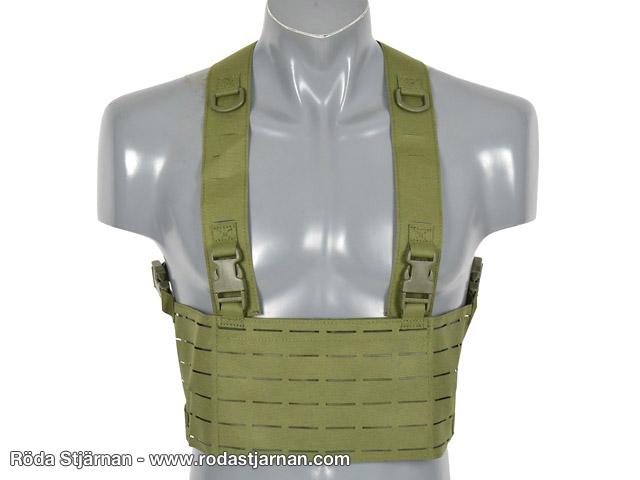 Laser-Cut chest rig with MOLLE olive green combat vests