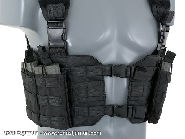 Split Front Chest Rig Svart