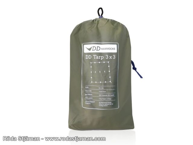 DD Tarp 3x3 Forest Green – vattentät tarp för friluftsliv presenningar och vindskydd