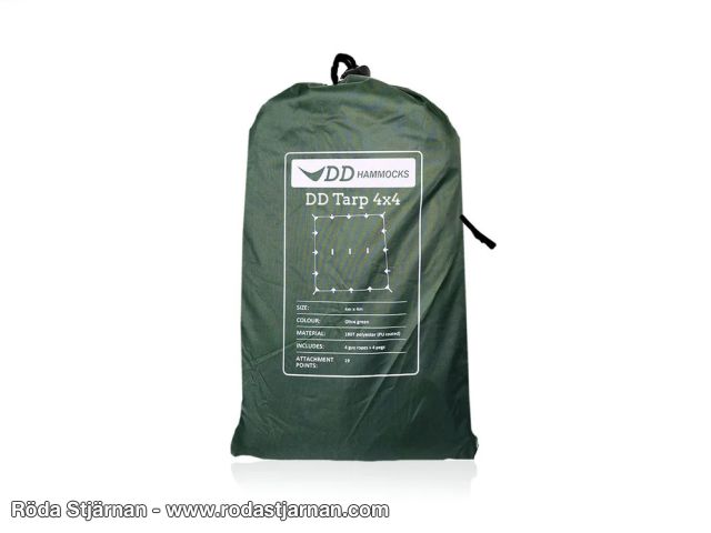 DD Tarp 4x4 Olive Green – vattentät tarp från DD Hammock presenningar och vindskydd