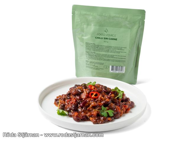 Food Force Chili sin carne MRE vegansk friluftsmat och snacks