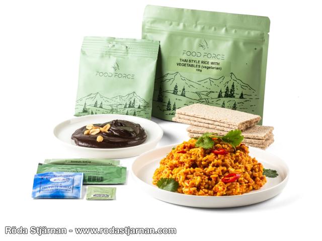 Food Force Ris med grönsaker i thaistil måltidspaket friluftsmat och snacks