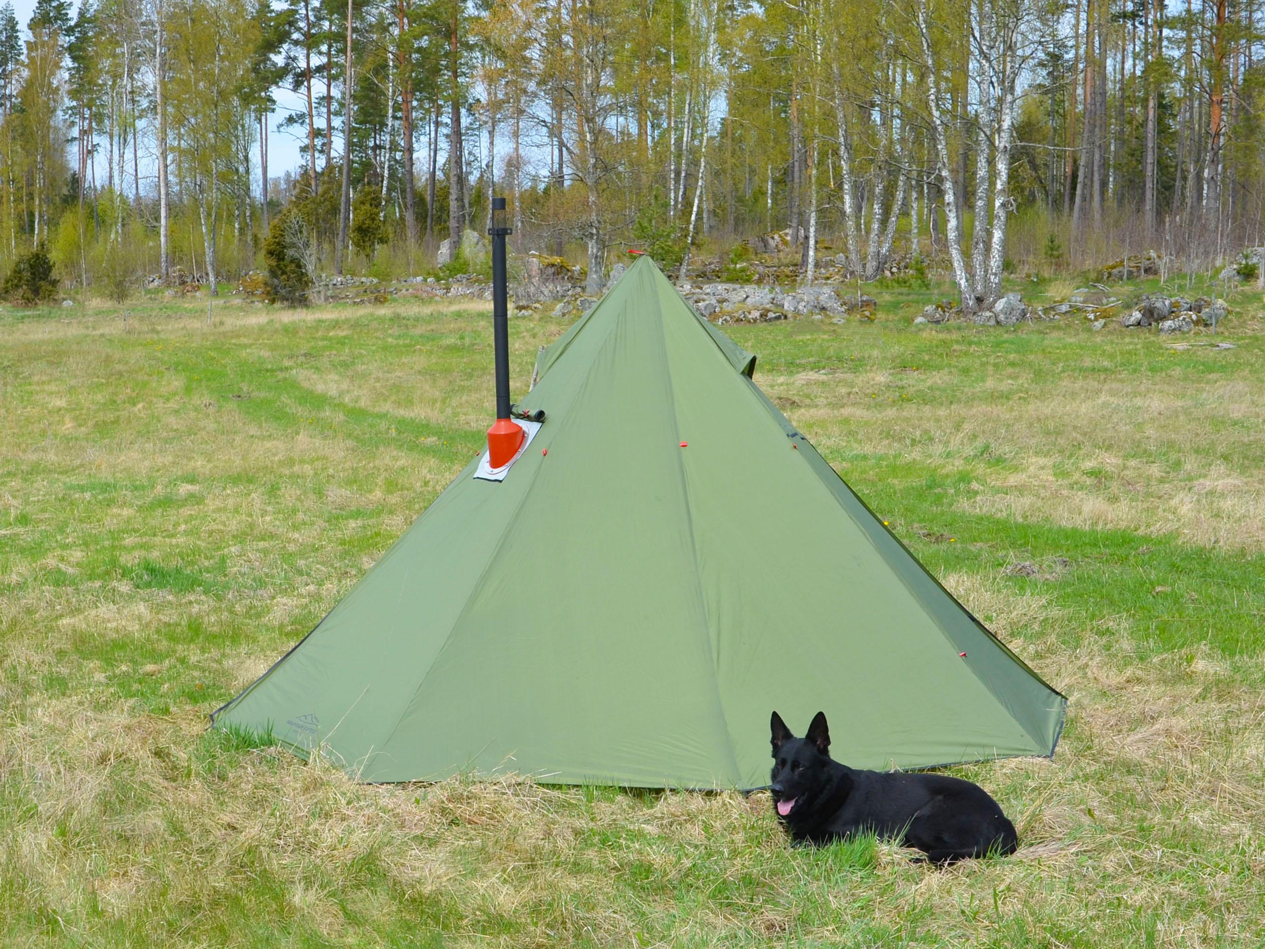 Product Image for Lavvu stort lättviktstält 3-4 manna Grön