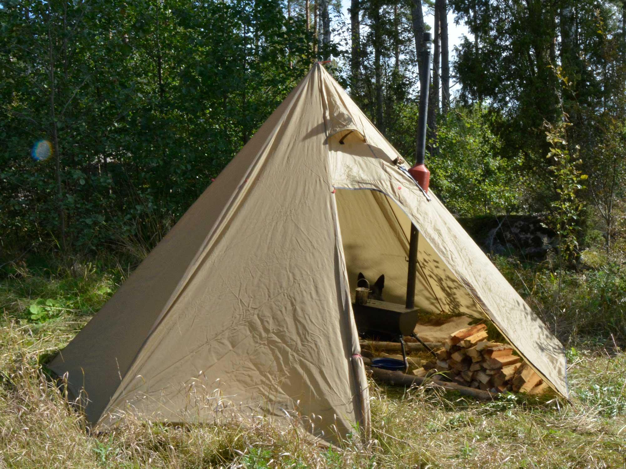 Product Image for Lavvu stort lättviktstält 3-4 manna Skogsbeige