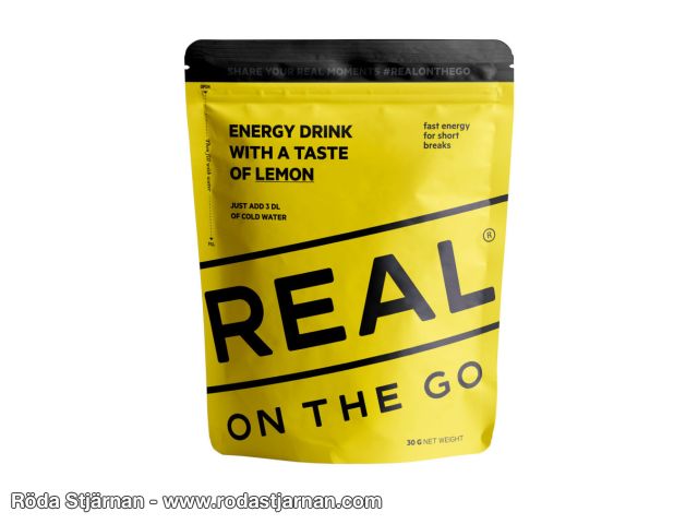 REAL On The Go energidryckpulver citron 30 g friluftsmat och snacks