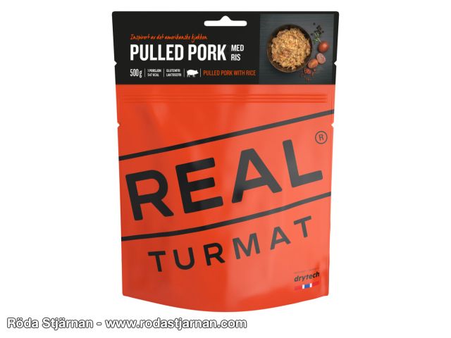 REAL Turmat pulled pork with rice frystorkad mat friluftsmat och snacks
