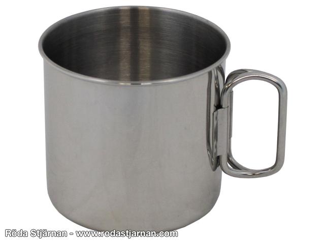 Stålmugg med fällbara handtag muggar och fältflaskor