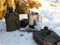 Stålmugg med fällbara handtag muggar och fältflaskor