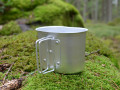 US vattenflaska aluminium med canteen cup Svart