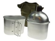 Aluminiumsflaske med kopp og etui