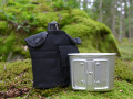 US vattenflaska aluminium med canteen cup Svart