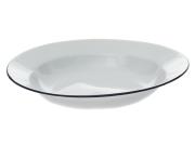 Emaljetallerken 24 cm hvit/blå