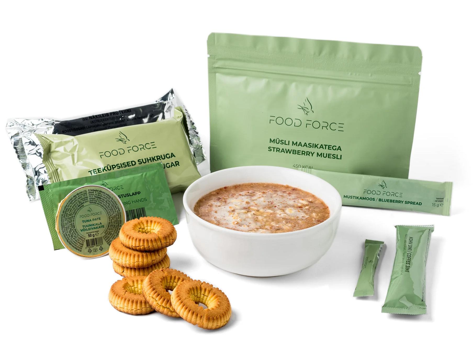 Product Image for Food Force Komplett frokost Jordbærmüsli med tilbehør