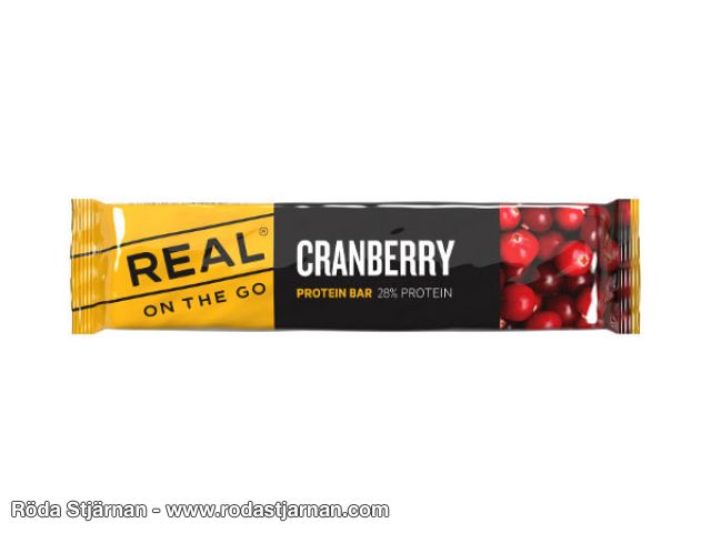 REAL On The Go tranebær proteinbar 40 g turmat