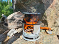 Stor wood stove turkjøkken
