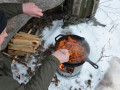 Stor wood stove turkjøkken