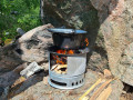 Stor wood stove turkjøkken