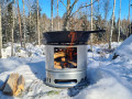 Stor wood stove turkjøkken