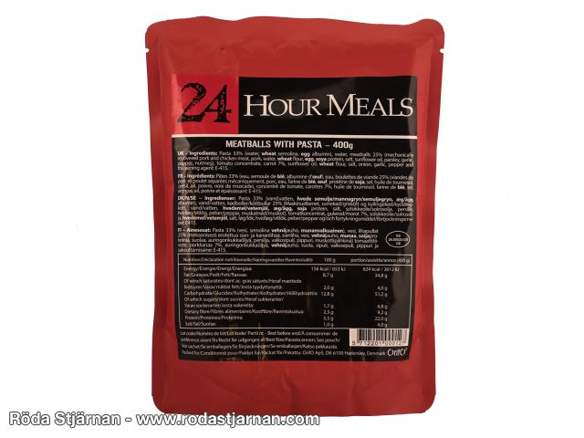 24h Meal MRE Meatballs with pasta meals and snacks