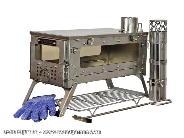 Bushmen FASTFOLD L3W – collapsible tent stove with three windows tent stoves