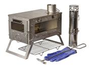 Bushmen Fastfold S2W titanium tent stove with two windows