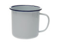 Enamel mug 300 ml white and blue mugs and bottles