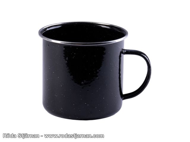 Enamel mug black 350ml mugs and bottles