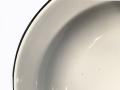 Enamel plate 24 cm white/blue plates and cutlery