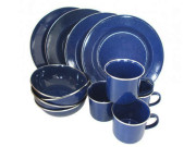 Enamel Set Blue Stainless Edge