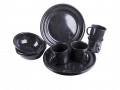 Enamel Tableware Black 12 parts