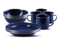 Enamel Tableware Blue 12 pieces plates and cutlery