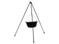 Fireplace tripod 120cm with cosmetic defect pots and pans