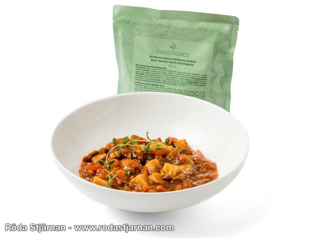 Food Force Beef Ragout with Vegetables MRE meals and snacks