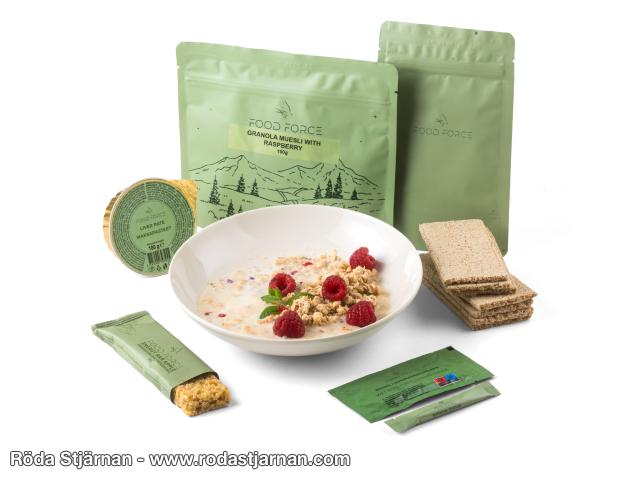 Food Force Granola Muesli with raspberries freeze-dried breakfast package meals and snacks