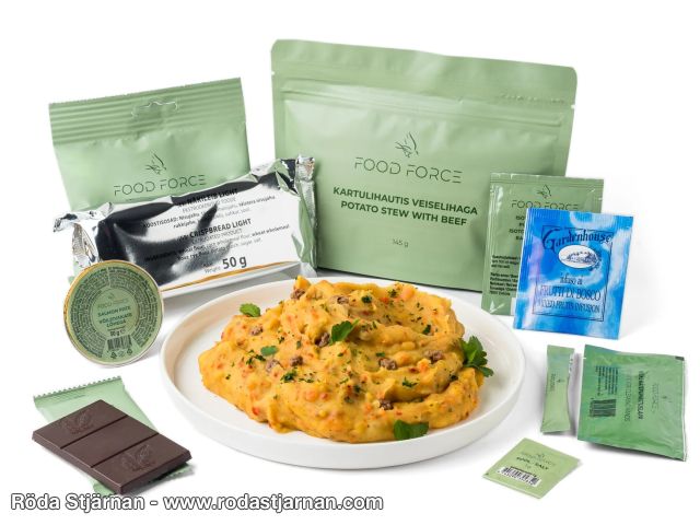 Food Force Meal ration Potato stew with beef and accessories meals and snacks