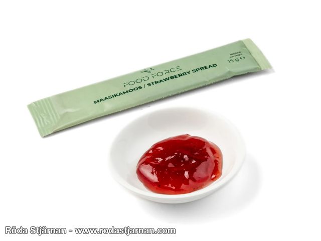 Food Force strawberry jam portion pack 15 g meals and snacks