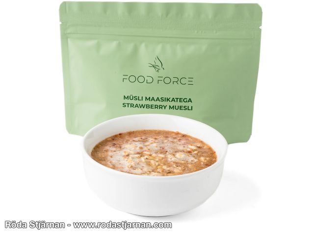 Food Force Strawberry Muesli freeze-dried breakfast meals and snacks