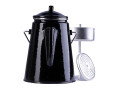 Percolator for coffee in black enamel pots and pans