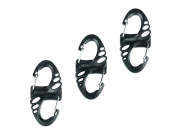 3 Small Carabiners Black